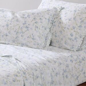 Shabby Chic Blue and White Floral Bedding Sheets